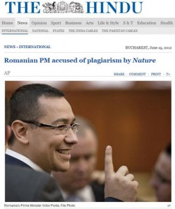 ponta-plagiat-the-hindu Ponta, plagiat - Prea multi infractori in Romania
