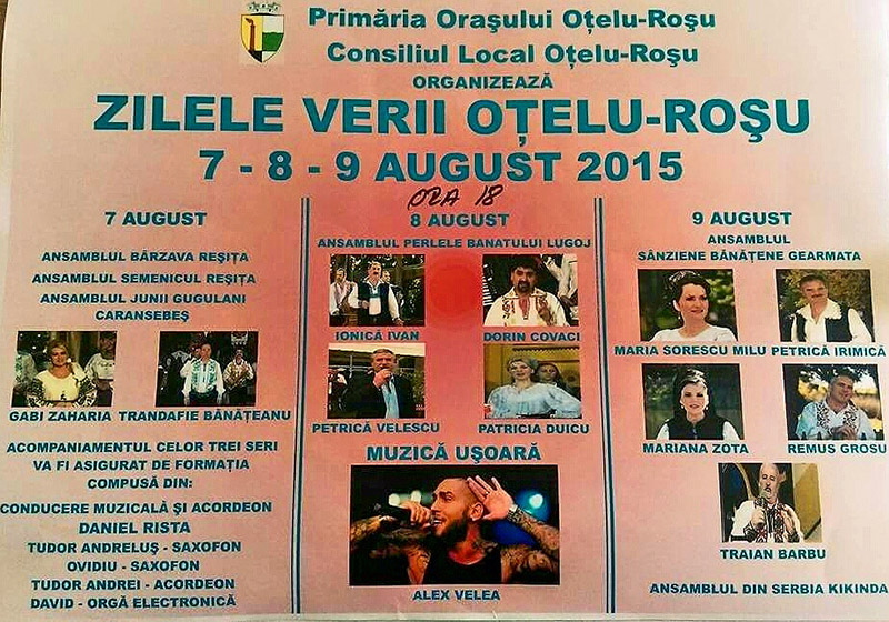 Serbarile Verii - Otelu Rosu 2015 - Afis Serbarile Verii - Otelu Rosu 2015 - Afis