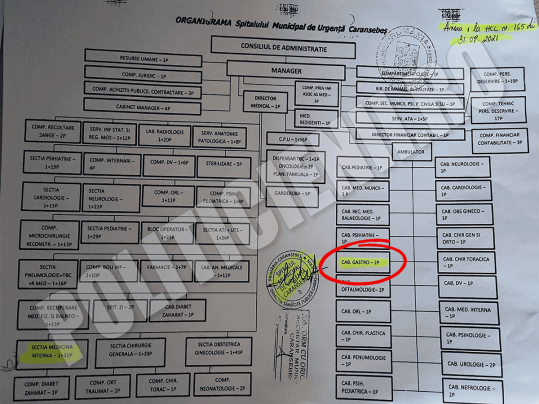 Organigrama aprobata in CL Caransebes si modificata ulterior de directorul SMUC
