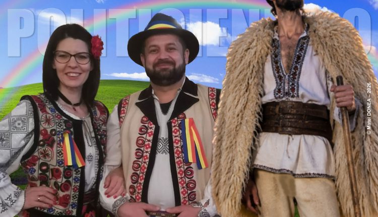 "Inocentiu" si sotia cu oierii, toti pe camp