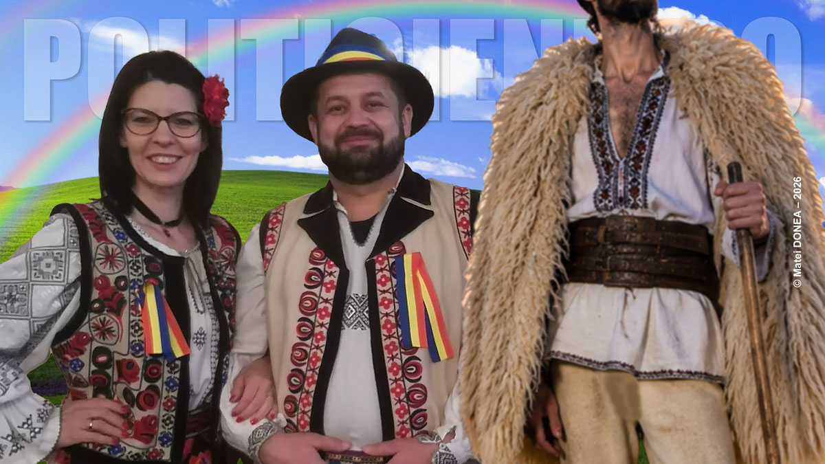 "Inocentiu" si sotia cu oierii, toti pe camp